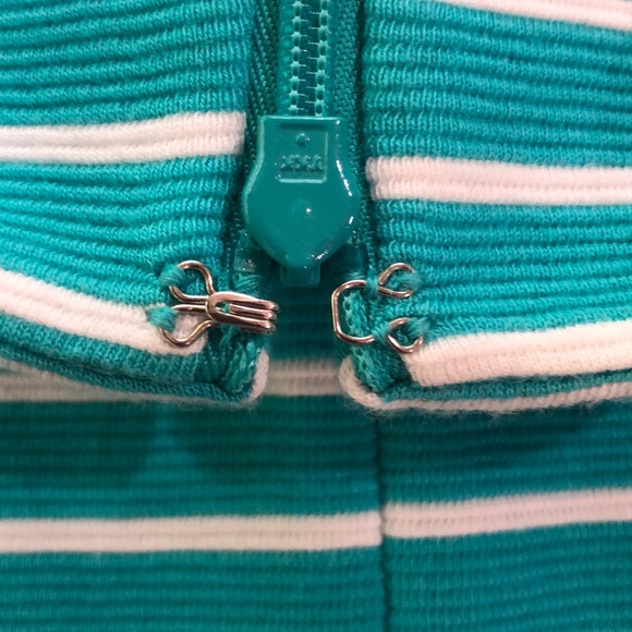 Talbots Teal/White Striped A-Line Skirt    Sz 14 - Picture 7 of 8